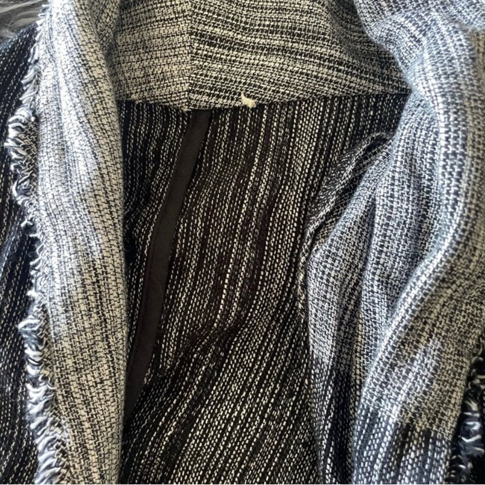 EILEEN FISHER hazy blocks organic cotton shawl jacket Great Autumn Weather - Picture 6 of 10